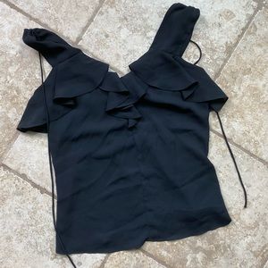 Express Black Ruffle Top